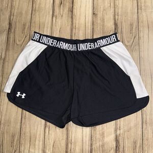 Under Armour Women's Fly By 2.0 Running Shorts Black/WHITE Size Large